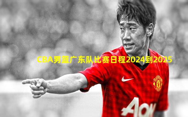 CBA男篮广东队比赛日程2024到2025