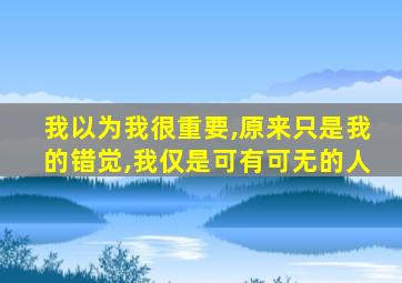 我以为我很重要,原来只是我的错觉,我仅是可有可无的人