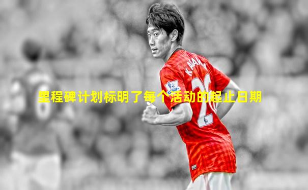 里程碑计划标明了每个活动的起止日期